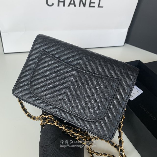 Chanel女包 33814黑色 經典之作 原單進口球紋 香奈兒小斜挎包 Chanel鏈條小包  djc3331